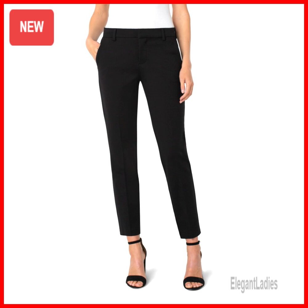 Super Stretch Ponte Knit Trousers, Mid Rise Slim Leg Work Pants